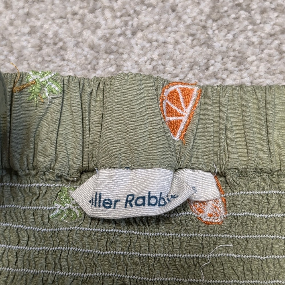Roller Rabbit S Green Embroidered Fruit Maxi Dress Ric Rac Boho Cottagecore - Picture 7 of 10